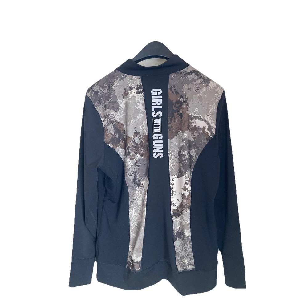 Girls With Guns NWT Jacket Womens XL Black Camo Stretch Zip Pockets Thumb Hole
